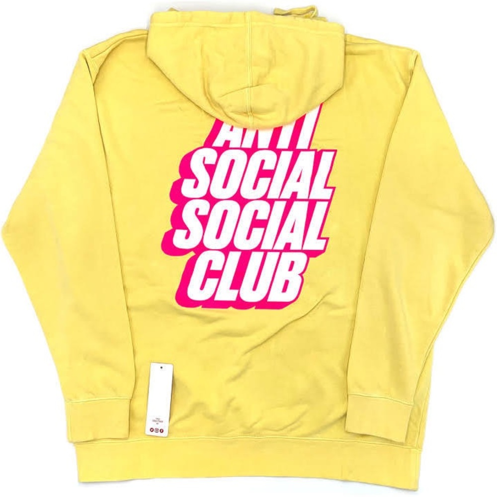Antisocial Social Club Blocked Yellow Hoodie ASSW422  size xl